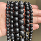 Stone Beads, 45pcs Matte Black Onyx, 8mm Round Loose Beads for Jewelry Making, Bracelets, with Bag, String & Card - color: Matte Black Onyx, size: 8mm
