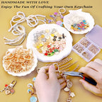 Wurosi 544Pcs Charms Lip Gloss Keychain Making Kit, Bag Charm Kits with Key Chain Hooks, Charms, Chains, Jump Rings, Lobster Clasps, Plier, Gift Bags & Tools, DIY Craft Supplies - color: 544 pcs kits