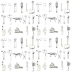 Youdiyla 51pcs Alloy Ancient Silvery Father's Day Series Tool Set Pendant Jewelry Making DIY Keychain Earrings Pendant Various Design Charms for Jewelry Making Bracelets Necklace (M351) - color: M351