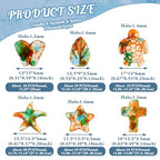 6 Strand Turquoise Spacer Beads Starfish Turtle Cross Leaf Butterfly Painted Beads Summer Ocean Loose Beads Crafts 8 Colors 13-17mm for DIY Bracelet Necklace Earring Jewelry Making - color: Mixed Color-A