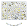 Amaney 600pcs Gold Number Beads 0-9 Symbol # Heart Acrylic Beads 7x4mm White with Storage Box - color: GoldBoxed, size: 7x4mm