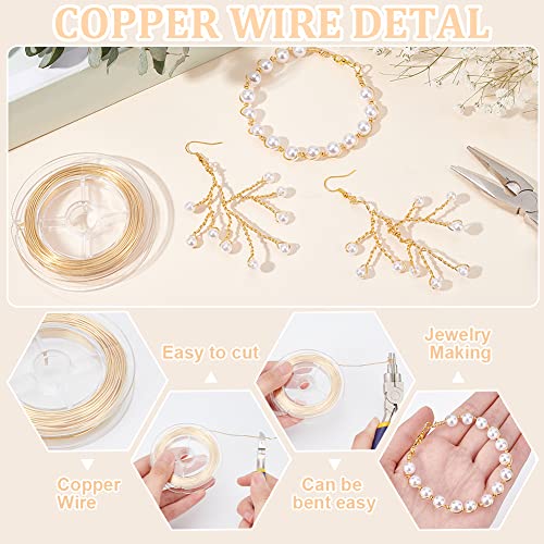 BENECREAT 39ft 20 Gauge Real 14K Gold Plated Copper Wire, Golden Copper Beading Wire for Bracelet Necklace Charm Beading Jewelry Making Findings - size: 20 Gauge
