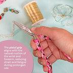 The Beadsmith Pink Camouflage Set – 6 Piece Kit: Pistol Grip Chain Nose, Round Nose, Flat Nose, Side Cutter Pliers w/Tweezers, Reamer and Zippered Pouch – 6 Inch Jewelry Making Tools