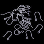 AKOAK 50pc 0.65mm Non-Allergenic Plastic Ear Wire Hooks Earring Findings fit DIY Jewelry (Transparent) - color: Transparent