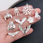 WOCRAFT 60pcs Bright Silver Halloween Charms Bracelet Charms for Jewelry Making Sets DIY Necklace Bracelet Keychain Crafting Charms Kit Craft Supplies (SN867) - color: Bright Silver, size: Halloween Charms