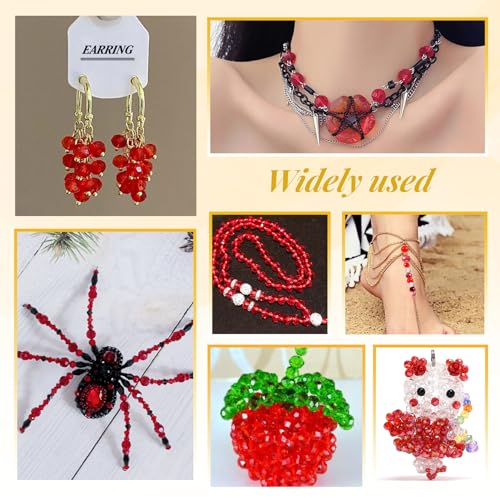 TOAOB 1000pcs Briolette Crystals Glass Beads 4mm 6mm 8mm Rondelle Faceted Spacer Beads Red Loose Beads for Bracelets Necklace Earrings Jewelry Making - color: Red