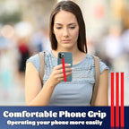 TEAMOLA Silicone Phone Grip Strap - Red 230 Phone Hand Strap Holder with Loop for Cell Phones, iPhone Grip, Finger Holder & Back of Phone Grips, Secure Anti-Slip Grip(3 Packs) - color: 230，3 Red