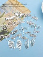 Youdiyla 110PCS Ancient Silver Dragonfly Series Pendant Jewelry Making DIY Keychain Earrings Pendant Various Design Charms for Jewelry Making Bracelets Necklace (SN11) - color: SN11