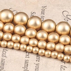 Stone Beads, 60pcs Matte Gold Hematite, 6mm Round Loose Beads for Jewelry Making, Bracelets, with Bag, String & Card - color: Matte Gold Hematite, size: 6mm
