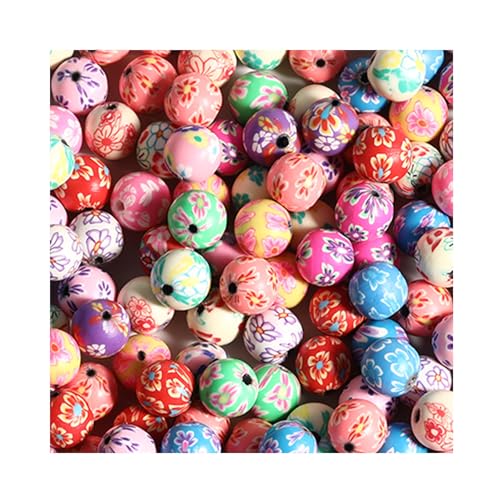 120PCS 12mm Polymer Clay Beads Round Beads for Making Bracelet Necklace Earring Accessories DIY Handmade Craf
