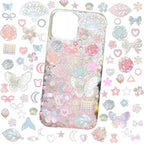 Cynailli 350 Pcs Junk Case Charms 3D Resin ABS Rose Flower Bows Butterfly Charm with Bows Moon Heart Pearls Fun Beads Flatback Resin Charms for Craft DIY-S4 - color: color-S4