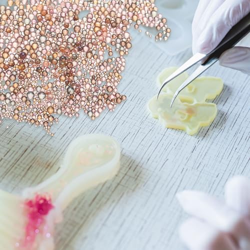 Iridescent Glass Tiny Bubble Beads, 0.4-3mm 20g No Hole Micro Mini Round Brown Water Droplets Beads - Applications: for Resin Filler, Nail Art, Dollhouse Bath Tub, 2-Pieces - color: Brown, size: φ0.4-3mm