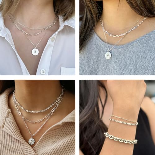 Kyutong 2 Rolls Paperclip Chain for Jewelry Making 32.8 Feet Jewelry Chain Links Silver and Gold Chains Bulk with Lobster Clasps and Jump Rings for DIY Craft Finding Jewelry Making Supplies - color: 2.8×7.6 Paperclip Chain