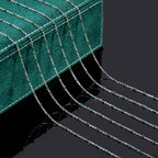 UMAOKANG 33 Feet Green Enamel Beaded Chain for Jewelry Making Stainless Steel Thin Chains Necklace Bracelet DIY Bulk Chain - color: Green-Silver