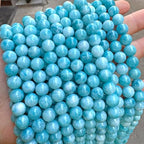38pcs 10mm Natural Stone Beads Larimar Blue Stone Round Loose Beads for Jewelry Making DIY Bracelets Necklace - color: Larimar, size: 10mm