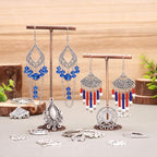 KISSITTY Tibetan Style Alloy Chandelier Component Links for Jewelry Making - color: Antique Silver # Mixed Shape 1
