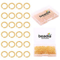 BEADIA 18K Gold Plated Jump Rings Non Tarnish 5mm 400pcs for Jewelry Making Findings - color: Gold, size: 0.7x5mm