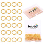 BEADIA 18K Gold Plated Jump Rings Non Tarnish 5mm 400pcs for Jewelry Making Findings - color: Gold, size: 0.7x5mm