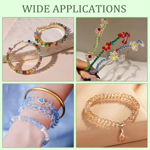 850Pcs 4/6/8/10mm Crystal Glass Beads for Jewelry Making Faceted Rondelle Flat Beads for Bracelets Necklace Earrings DIY Crafts(Green Crystal Bead) - color: Green