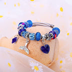 European Large Hole Beads Spacer Beads Charm Fairy Wands Beads Rhinestone Craft Beads for DIY Bracelet Jewelry Making (Blue) - color: Blue