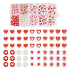 Beadthoven 200pcs Valentine's Day Heart Acrylic Beads - 7mm Flat Round Disc Red Heart Shaped Beads Spacers Bulk for Jewelry Making - color: Red