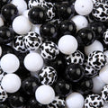 20mm Acrylic Beads 180pcs Cow Style Chunk Bubblegum Bead Black&White Beadable Pen Ball Beads for Pen Bag Jewelry Making Necklace Bracelets (Black&White) - color: black&white
