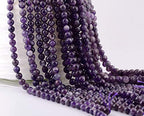 Natural Stone Beads 100pcs 8mm Amethyst Round Genuine Real Stone Beading Loose Gemstone Hole Size 1mm DIY Charm Smooth Beads for Bracelet Necklace Earrings Jewelry Making (Amethyst) - color: Amethyst Purple, size: 8mm
