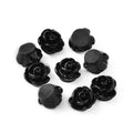 Beadthoven 50pcs Handmade Flat Base Opaque Resin Black Rose Flower Beads for DIY Beading Jewelry Making Necklace Bracelet Earring Supplies 9x7mm Hole: 1mm - color: Black Rose#9x7mm