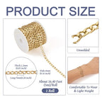 Craftdady 16.4 ft Golden Aluminium Curb Chain 7x4mm Twisted Metal Chain Oval Cross Unwelded Small Chain for Crafts DIY Necklace Bracelet Jewelry Making Supplies - color: Golden,7x4mm