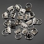 SPEEDWOX 20 Sets of Key Fob Pliers 0.8 Inch Key Fob Hardware with Keychain Split Rings Webbing Fabric Strapping White Nickel Glass Breaking Pliers Tools with Rubber Tips - size: 0.8" White Nickel