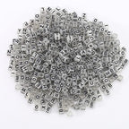 ToBeIT1000Pcs Cube Beads Glow Letter Beads Acrylic Letter Beads Glow in The Dark Beads for Jewelry Making, Bracelets, Necklaces(6 * 6glow Black) - color: glow black