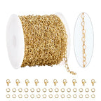 KYUNHOO 16.4 Feet Hollow Heart Chain Links on Roll Gold Plated Stainless Steel Chains Bulk for Jewelry Making with Lobster Clasps Jump Rings Jewelry Connectors - color: Heart Gold