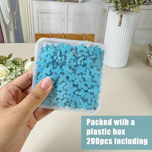 Turquoise Cross Beads for Bracelet Making - 200pcs 12x16mm Natural Semi-Precious Gemstone Loose Spacer Beads for Jewelry, Beading, Earrings & DIY Handmade Crafts - color: Turquoise Cross 12*16mm