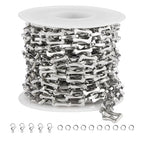 SMYHTGLIF 2 Meters Silver Bone Chain Bulk for Jewelry Making Stainless Steel Unsoldered Jewelry Making Chains Roll - color: Bone Silver