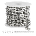 SMYHTGLIF 2 Meters Silver Bone Chain Bulk for Jewelry Making Stainless Steel Unsoldered Jewelry Making Chains Roll - color: Bone Silver