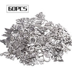 60pcs Silver Butterfly Charms Tibetan Butterfly Shape Alloy Pendants Insect Charms for DIY Necklace Bracelet Earrings Jewelry Making - style: Mixed Silver Butterfly Charms
