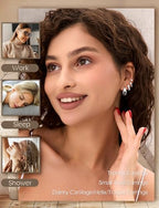 ORAZIO Small Gold Hoop Earrings for Women Hypoallergenic 14K Gold Plated Chunky Huggie Earring Sets for Multiple Piercing Dainty Earing Stacks Set Cute Silver Cartilage Jewelry Trendy Gifts - style: Silver Plated-Chunky Classic