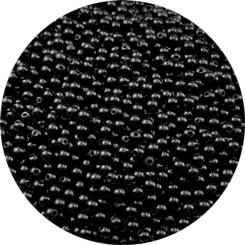 1000pcs Pearl Beads for Crafts 6mm Resin Pearl for Jewelry Making Round Bulk Pearls Beads with Hole for Sewing Crafts Decoration Necklaces Bracelets Earrings Making(Black) - color: Black, size: 6mm