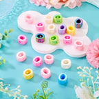 Beadthoven 20pcs Big Letter O Beads Large Hole Bubble Alphabet Acrylic Beads Charm Iridescent Plastic O Shape Loose Chunky Spacers for Jewelry Making Bracelet Necklace Keychains Shoelaces Crafts - color: O