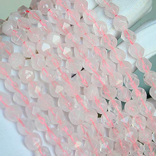 MJDCB Best Sellers Natural Stone Beads Faceted Polygon Rose Quartz Crystal Energy Stone Healing Power for Jewelry Making(8mm) - color: Rose Quartz