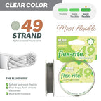 The Beadsmith Flex-Rite Beading Wire - 49-Strand Nylon-Coated Stainless-Steel Wire, 0.018" (0.45 mm) Dia, Clear, 30 ft Spool, Durable Necklace & Bracelet String, for Jewelry Making Supplies - color: Clear, size: .018” Dia - 30 ft