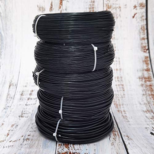 INSPIRELLE 15 Gauge 164 Feet Black Aluminum Craft Wire Bendable Metal Wire for Jewelry Craft Making - color: Black, size: 15 Gauge (1.5mm)