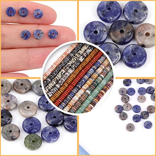 GEM-Inside 2x6mm Natural Dark Blue Sodalite Jasper Stone Heishi Disc Rondelle Spacer Beads for Jewelry Making Full 15" Strand Energy Stone Healing Power Crystal - color: Dark Blue Sodalite Jasper
