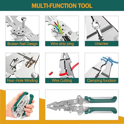 18 in 1 Foldable Wire Stripper,wire strippers foldable cable cutters, Cable Cutters with Plier