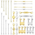 Magnetic Necklace Clasps and Closures with Extender Chain Set, Magnetic Necklace Clasp & Extender Chain Set, Easy to Use for Necklaces and Bracelets, Gold and Silver (24pcs) - color: 24pcs