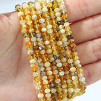 BEADIA Natural Yellow Opal Beads 4x2mm 120pcs Faceted Rondelle Loose Semi Gemstone Beads for Jewelry Making Design - color: Yellow Opal