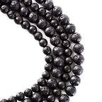 RayLineDo® 48Pcs 8mm Natural Round Volcanic Gemstone Loose Beads Black Lava Stone Beads for Jewelry Making - color: Lava, size: 8mm