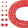 6 Strands Faceted Crystal Glass Beads Strands 3/4/6/8mm Rondelle Electroplate Glass Loose Spacer Beads Pearl Luster Plated for DIY Bracelet Necklace Jewelry Making, Red - color: 2/3/4/6/8mm-Red