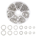 PH PandaHall 226pcs 7 Sizes 304 Stainless Steel Open Jump Rings 8/10/11/14/16/18/20mm Large O Rings Round Jump Rings Jewelry Connector Rings for Keychain Necklaces Jewelry Making, 15/13/12 Gauge