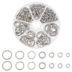 PH PandaHall 226pcs 7 Sizes 304 Stainless Steel Open Jump Rings 8/10/11/14/16/18/20mm Large O Rings Round Jump Rings Jewelry Connector Rings for Keychain Necklaces Jewelry Making, 15/13/12 Gauge